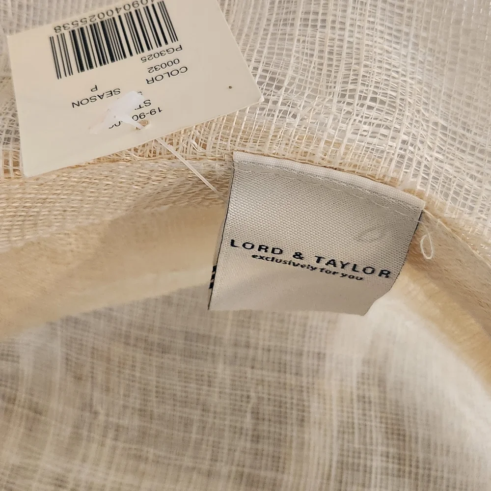 Lord and Taylor new with tags cream  hat with bow - Picture 2 of 6